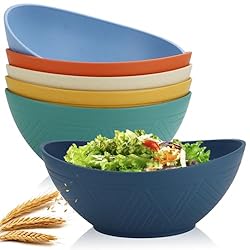 Homienly 60oz Wheat Straw Bowls Set of 6 Salad
