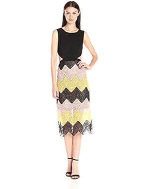 BCBGMax Azria Women's ariela Cocktail Dress With Zig Zag Lace Hemline