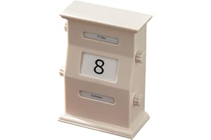 Perpetual Desk Calendar, Rotation Retro Plastic Calendar Blocks, Vintage Desk Date Display Desk Decorations Desktop Decor(Whi