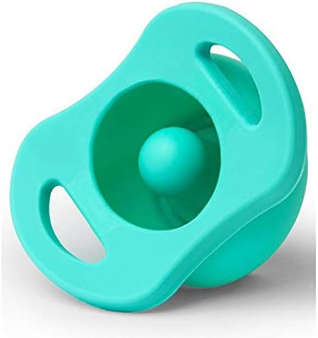 Cute Pop Silicone Baby Pacifier 100% Silicone BPA and Phthalate Free Protective Bubble (Cyan)
