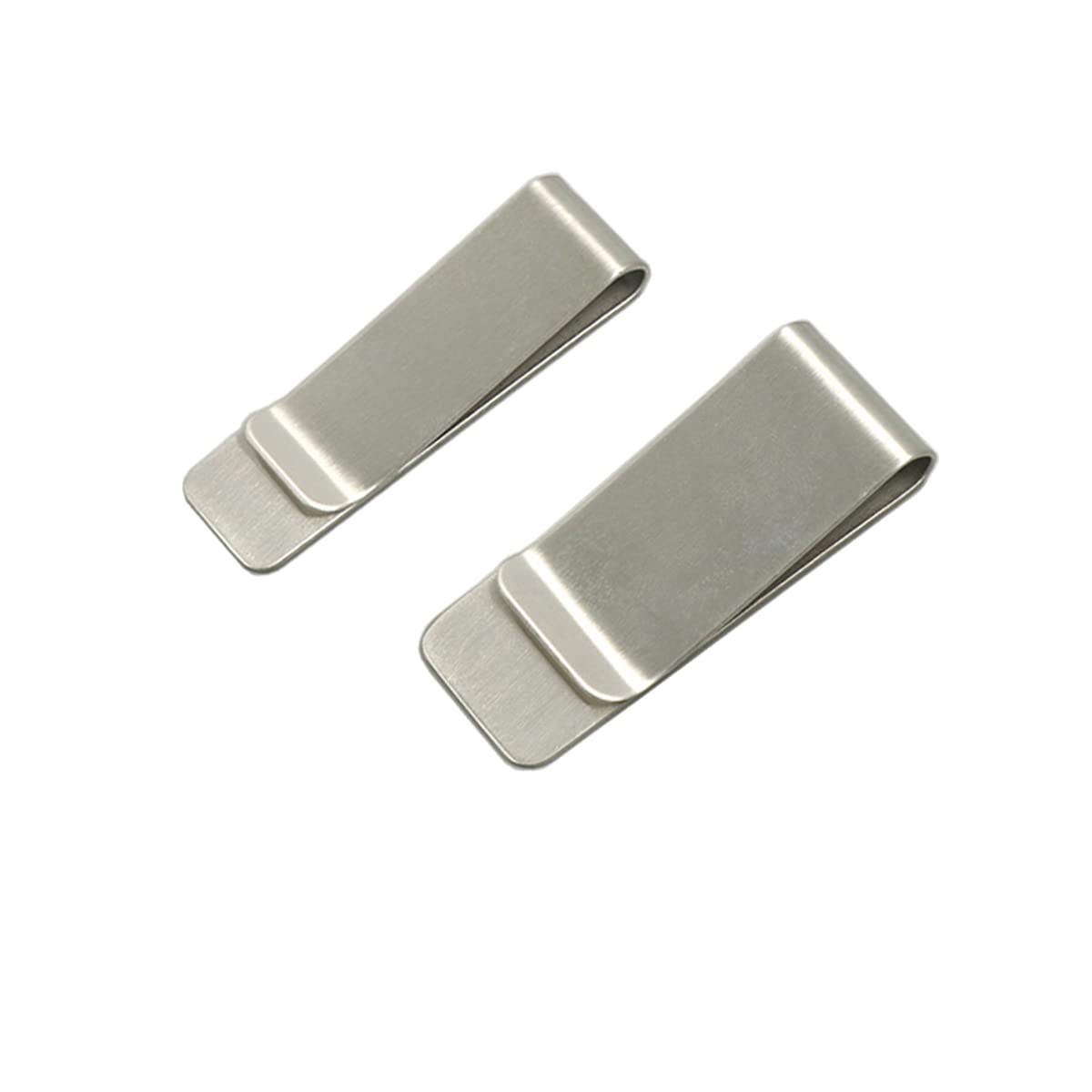 Medifier Metal Stainless Steel Money Cash Clip Slim Business Credit Card Holder Silver Banknote Wallets Clip for Man and Women Slim Lightweight Pocket Money Clips Pack of 2