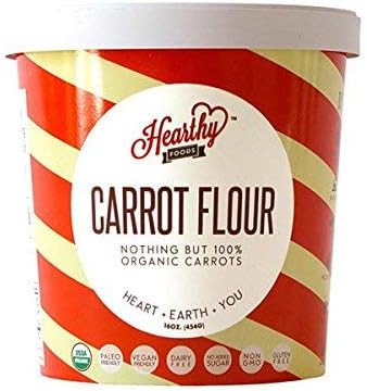 Hearthy Foods Delicious Carrot Flour, Gluten Free, Non-GMO, Sixteen Ounces