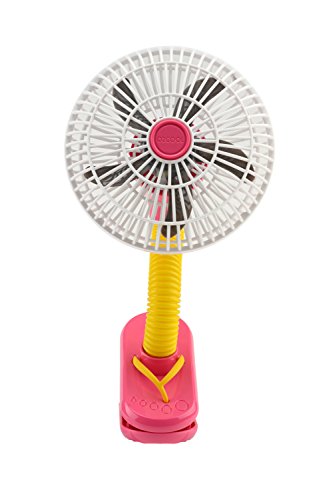 O2Cool 4-Inch Clip On Stroller Fan Battery Operated Clip On Fan Battery Stroller Fan 4-Inch Fan Mobile Fan Clip Fan Outdoor Fan Stroller Accessories Flip Flop