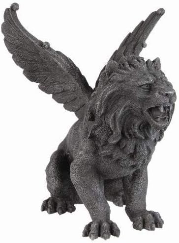 ShopForAllYou Figurines and Statues Winged Lion Gargoyle Statue Cold Cast Resin Figurine 7" Height Sculpture