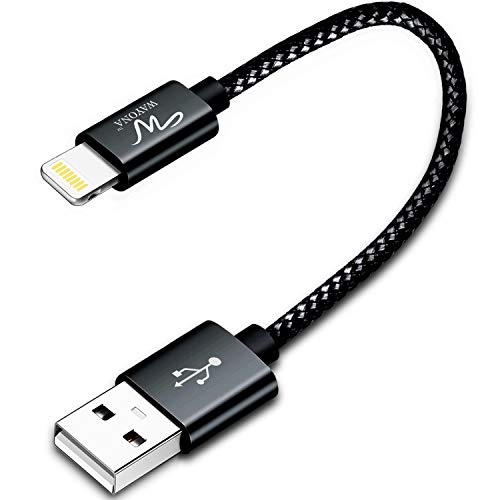 Wayona Nylon Braided USB Data Sync & Fast Charging Short Power Bank Cable for iPhones, iPad Air, iPad Mini, iPod Nano an