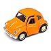 FORREST Cute Vintage Toy Car for Kids, VW Beetle 1:38 Diecast Play Vehicles Model ,Classic Design Style , Lights&Sounds Whit Multi-Color, Great Gift (Orange)