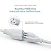 Single Outlet Extension Cord (12 Feet - 2 Pack - White)