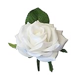 Large Boutonniere - Live-Feel Real Touch White keep sake Boutonniere.Pin included …
