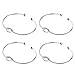 Casoty Love Knot Bangle Bracelet Simple Cuffs Bracelet for Women Girls Stretch Bracelets - Set of 4 (Silver)