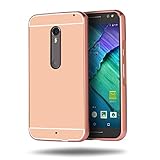 Moto X Style Case,DAMONDY Luxury Metal Air Aluminum Bumper Detachable + Mirror Hard Back Case 2 in 1 cover Ultra-Thin Frame Case For Motorola Moto X Style / Pure Edition(Mirror_Rose)