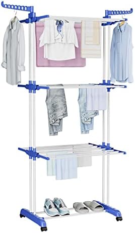Innotic clothes drying racks, folding stainless steel 3-tier