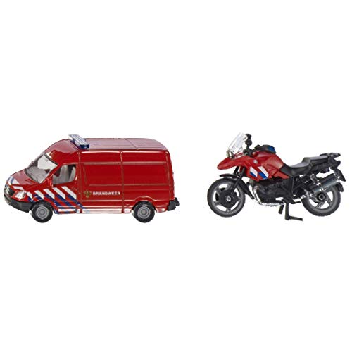siku 165600301, Feuerwehr-Set Niederlande, Metall/Kunststoff, Rot, Spielkombination, mit Anhängerkupplung