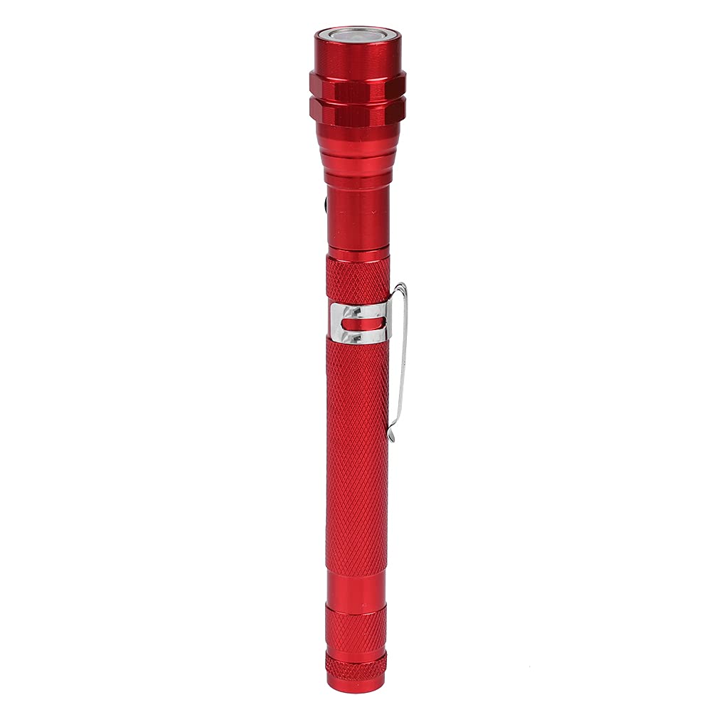 Multi Function Mini Flexible Telescopic LED Flashlight Rotatable Torch with Magnetic Suction for Checking Narrow Gaps, Nooks, Corners(Red)