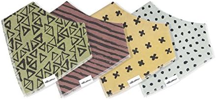 Baby Bandana Bib Drool Bibs for Teething Baby Boys and Girls 4 Pack Terra Set by Ellamena