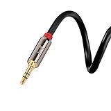 SHD Aux Cable 3.5mm Stereo Audio Cable Tangle-Free Slim Aux Cord Male Type Compatible for Car,Stereo Audio Devices,PC,Tablets,Smartphones and MP3 players-6Feet