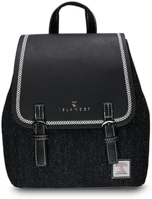Amazon.com | Islander Harris tweed The Mini Jura Backpack - Black