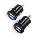 Car Charger [2-Pack] RAVPower 24W 4.8A Mini Dual USB Car Adapter, Compatible with iPhone 11 Pro Max XS Max XR X 8 7 Plus, Ipad Pro Air Mini and Galaxy S9 S8 Plus, Edge Note Series and More (Black)