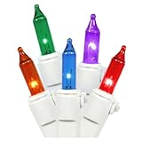 LiteSource 32309 - 20 Light White Wire Multi-Color Miniature Christmas Light String Set