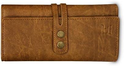 Vintage Leather Women Long Clutch Purse Wallet With Buttons