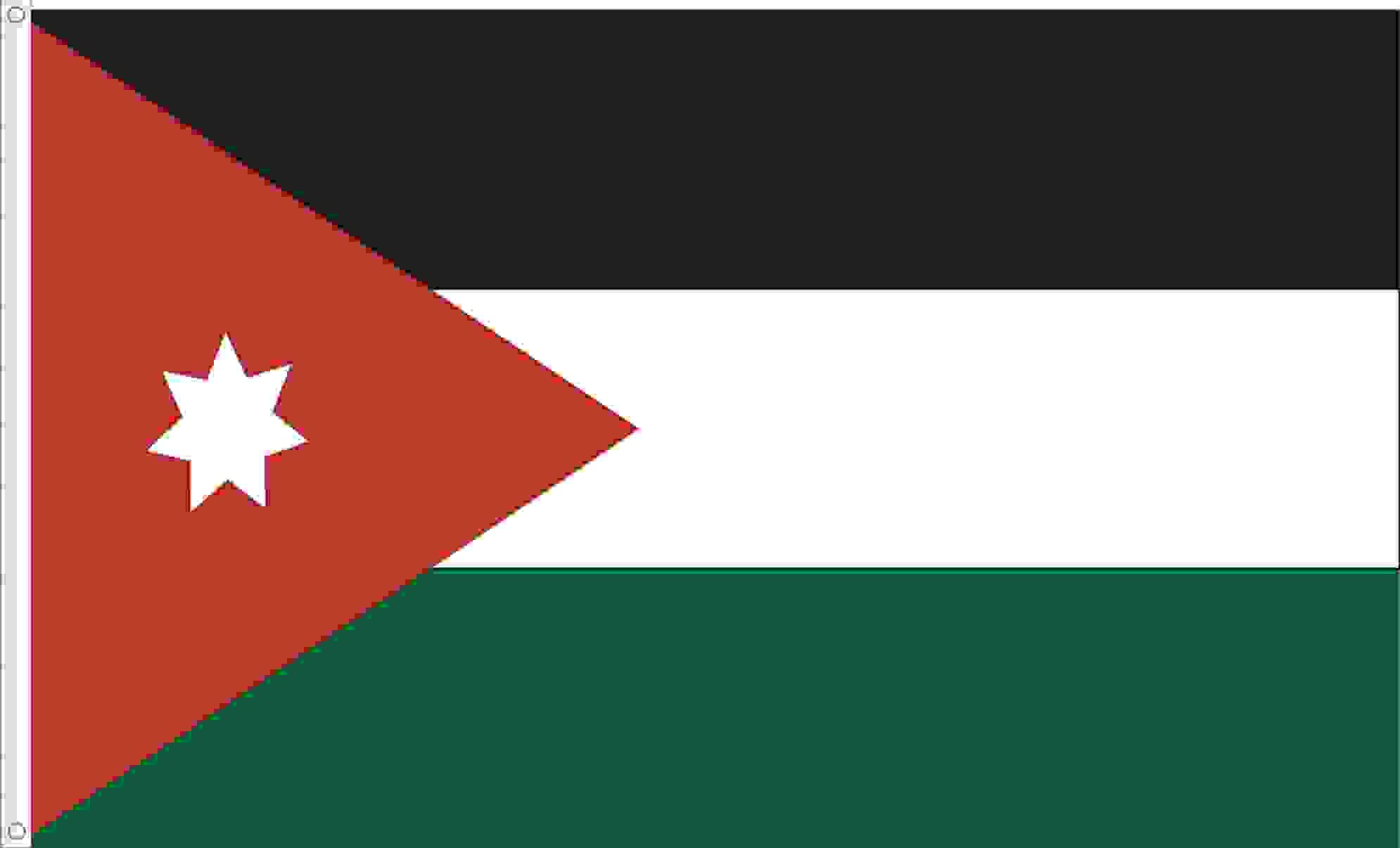FLAG OF JORDAN. STANDARD SATIN QUALITY. SIZE 150X90