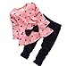Morecome New Baby Print Bow Cute 2PCS Kids Set T shirt + Pants