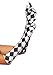 Leg Avenue Women's Satin Harlequin Elbow Length Gloves, Black/White, One Size