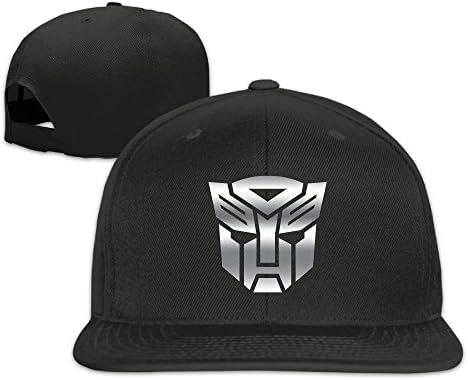 Macthy Transformers Autobot Platinum Logo Men's Flat Billed Baseball Cap Black