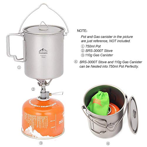 Hamans BRS BRS-3000T campinggasfornuis, ultralicht, voor rugzak (25 g) met 1 extra O-ring - Image 8