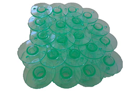 NGOSEW 50 PCS BOBBINS GREEN PLASTIC fits Husqvarna Viking Emerald 116,118,183,203