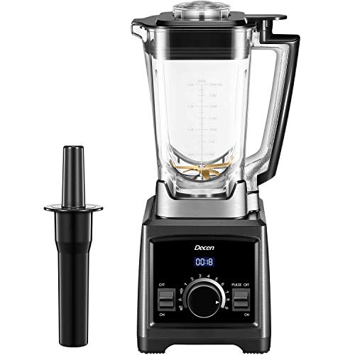 Decen 1450W High Speed Blender, 6-Fin Titanized Extractor Blades, LED Timer, 3 Programs and 9 Speed Levels, 70oz BPA-Free Tritan Pitcher for Smoothies, Vegetable and Fruit Juice, Milkshake and Protein Shake