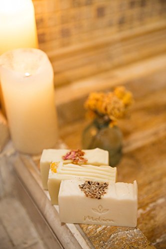 Mebien Organic Vegan Soap Bar - Homemade Natural Luxury handmade gift set for women body hand face bath Rose Lavender Calendula 3x3.5 oz - Thumbnail 5