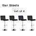 Bar Stools Barstools Set of 4 Kitchen Stools Height Adjustable PU Leather Swivel Stools Bar Chairs Black