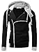 WAJAT Men's Casual Knitted Coat Oblique Zipper Hoodie Jacket Black M
