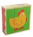 Adorable Farm Animals 6-in-1 Block Puzzle - Colorful Solid Wood Cube Blocks - Educational Baby Toy for Boys and Girls Age 2 Years and Up - Early Development Puzzle Toy