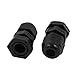 uxcell PG7 Water Resistance Cable Gland Fixing Connector Joints Fastener 100 PCS Black