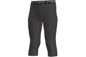LANBAOSI Basketball Compression Pants Youth Boys 3/4 Compression Tights for Kids Girls Athletic Capri Football Leggings