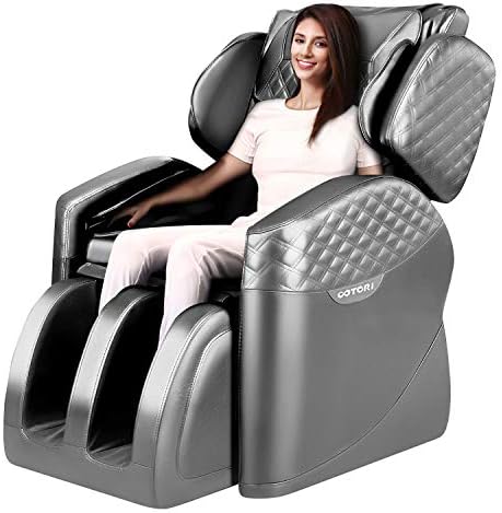 Sinoluck Massage Chair Zero Gravity, Full Body Air Massage,Lower-Back Heating and Foot Roller,with Bluetooth Speaker (gray)