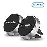 Car Mount Magnetic Air Vent Phone Holder for iPhone 8/ 7/ 6 Plus Samsung Galaxy S8/S7/S6 Note 8/4/5 BlitzWolf Stainless Steel Cell Phone Easy Clip on Mount with Metal Plate for Car Vent 2Packs