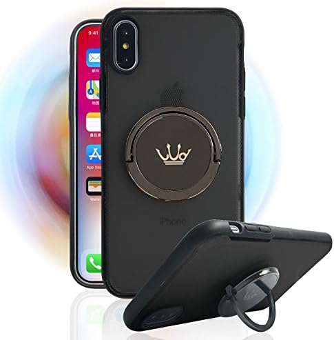 Spinner Cell Phone Case for Apple iPhone X ( iPhone 10 ),Integrated with High Speed Rotating Ring Holder (Black)