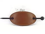 Leather With Plastic Slide Stick Oval Hair Pin Barrette