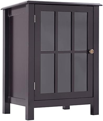 LTL Shop One Door Accent Espresso Cabinet Storage Cabinet 2 Shelf Display Home Decor Coffee