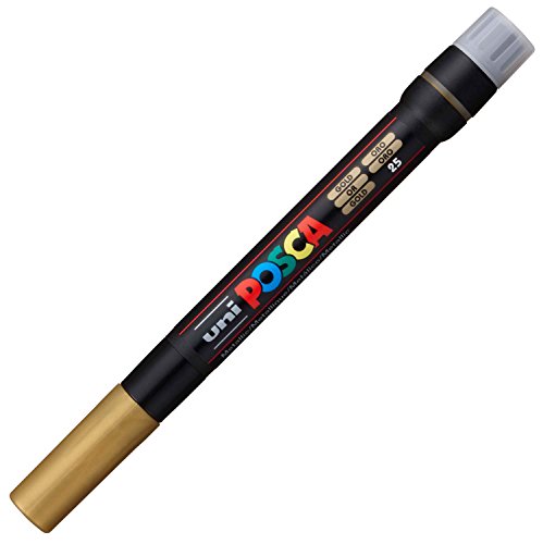 Posca Acrylic Paint Marker, PCF-350 Brush tip, Gold (PX146688000)