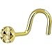 Solid 14k Yellow Gold Textured Disc Nose Ring 20 Gauge