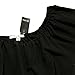 BLDO Women's Ruffles Off Shoulder Solid Chiffon Blouse Crop Top (XXL, Black)