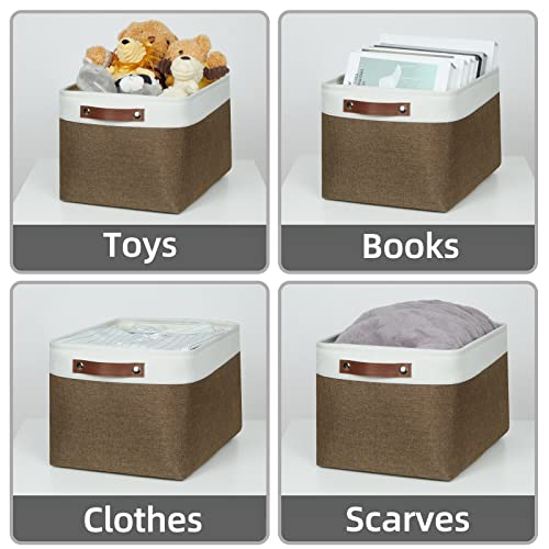 HNZIGE Fabric Storage Baskets Large Storage Baskets (3 Pack) Decorative