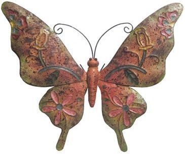 Very Cool Stuff Rusted Metal Butterfly Wall Art, 20"