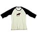 Lazy One Women's Moose Plaid Applique Raglan Tee