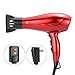 Blow Dryer Jinri Hair Dryer Salon Professional Negative Ionic Lightweight 1875W High-Power Blower Heat 2 Speed and 3 Heat Setting Quiet Drying Hairdryer for Travel/ Home (Red)