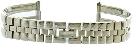 Metal Watch Band 16MM In Silver Bracelet/Bangle Combo Style Stainless Steel Clasp Fit Most Brands Bulova, Fossil