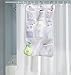 KIMBORA Mesh Shower Organizer Hanging Bathroom Caddy 8 Pockets Hang Curtain Rod with 3 Rings